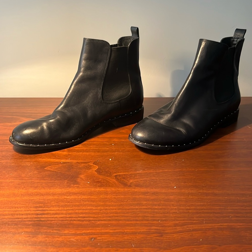 Kate Spade Chelsea boot with gold studs. Black size 9